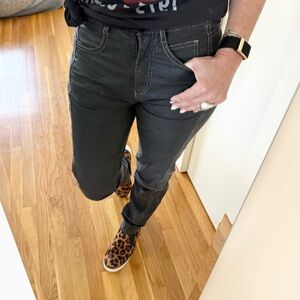 Annette Görtz Coated Cotton Slim Pants Size 36 Black Minimalist